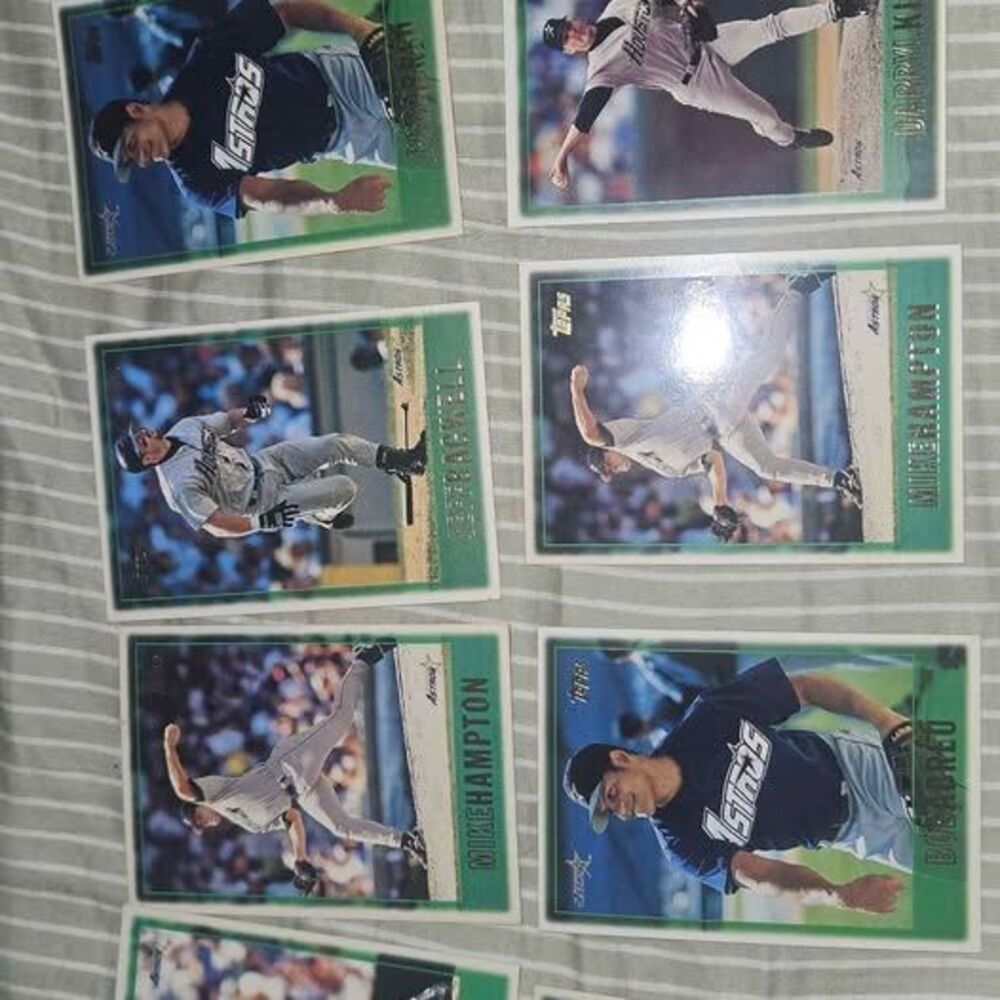 1997 Topps Houston Astros Baseball Cards 10 lot - Bagwell, Abreu, Kile, Hampton,
